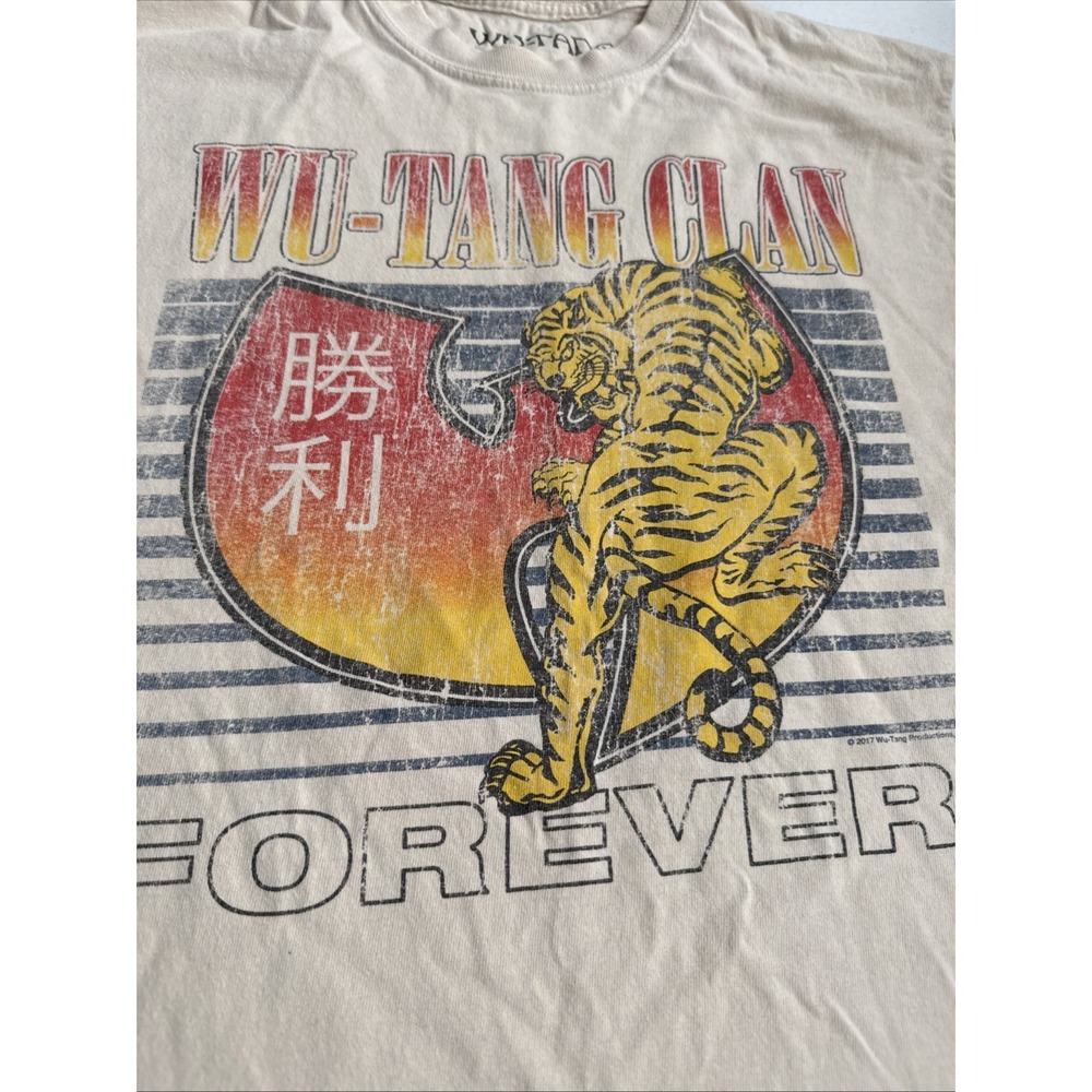 wu tang forever shirt Sleeveless Tan Sz Med 100%‎ Cotton Tiger Beige - Picture 2 of 6